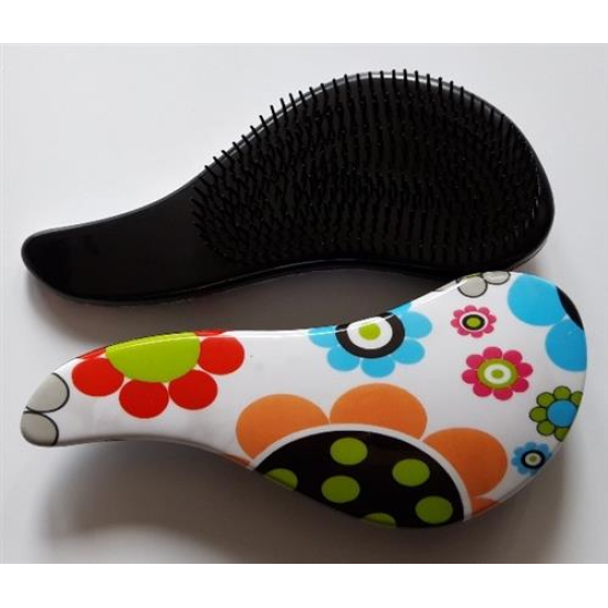 Hajkisimító és hajbontó kefe - Detangler formájú econ Q20virágos