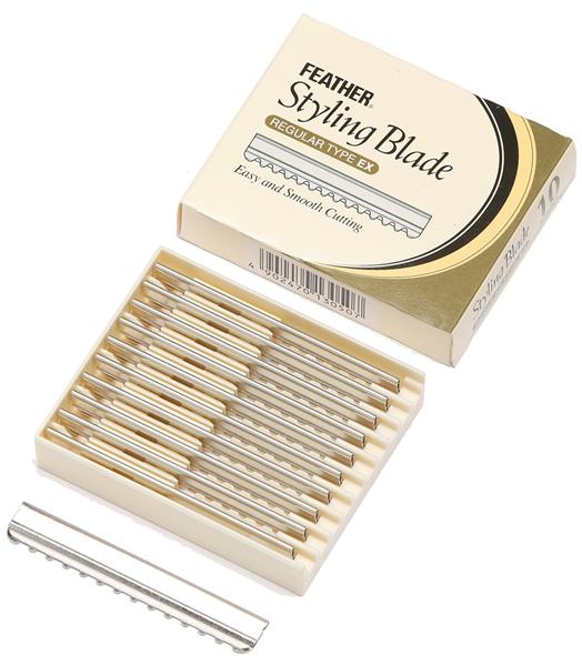 Borotva és hajnyeső penge 10db - cserélő szettel Feather Styl-04388 normál pengével