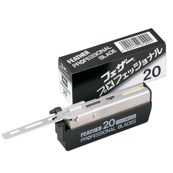 FEATHER 04391 20db Japán Borbély borotvapenge adagolóval 50×7×0.5mm