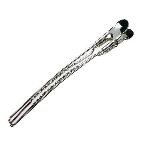 Óriás hajcsipesz krómozott fémből 117mm 1db OR00804 - Fodrászkellék