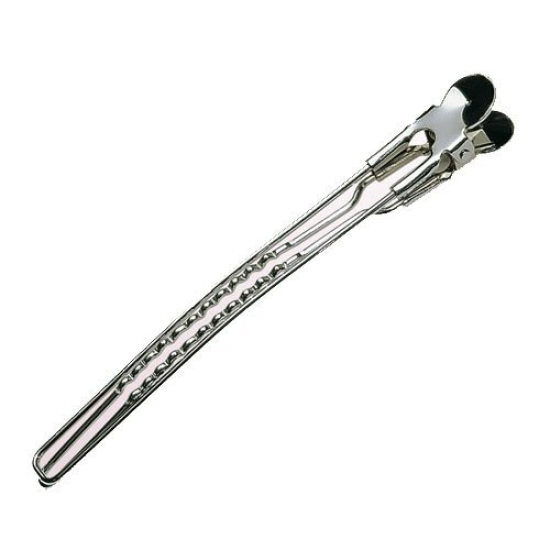 Óriás hajcsipesz krómozott fémből 117mm 1db OR00804 - Fodrászkellék Óriás hajcsipesz krómozott fémből 117mm 1db OR00804 - Fodrászkellék