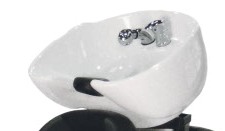 Fodrász porcelán fejmosó tál minden hajmosóra - fehér - csavarokkal - kifolyóval...