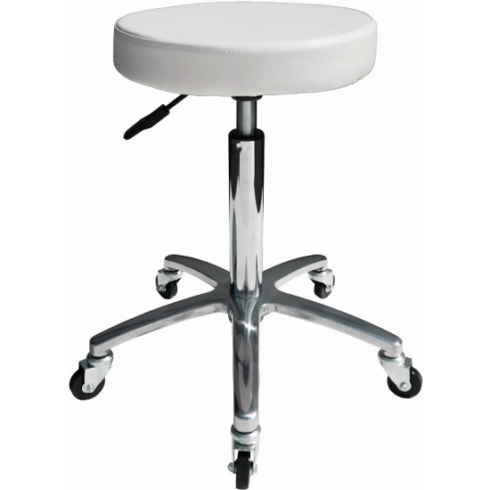 Fodrász forgószék erősített kerekekkel Classic Matt Design - Fehér