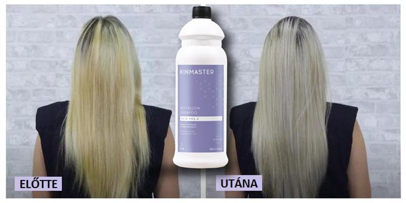 Kinmaster No Yellow pH5.5 sárgás árnyalatot semlegesítő hamvasító sampon 1000ml