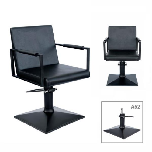 Fekete Fodrász hajvágószék Jhon Black Quadrat A52