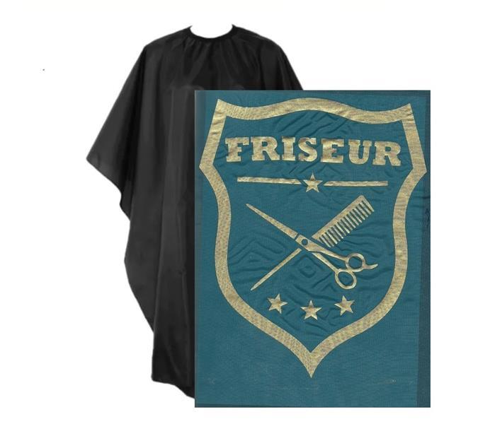 Fodrász beterítő hajvágó kendő türkizkék színben 115×135cm Friseur logóval