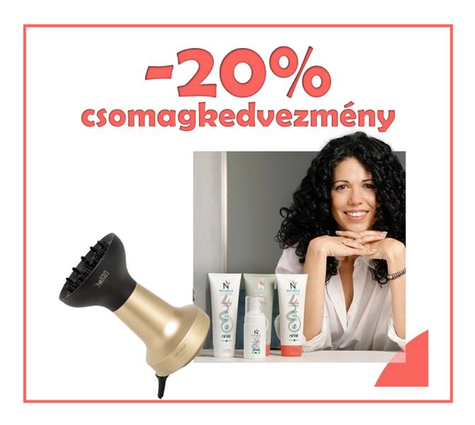 Nirvel Naturals Curly hajgöndörítő hajápoló csomag 2000W -os diffúzor hajszárítóval