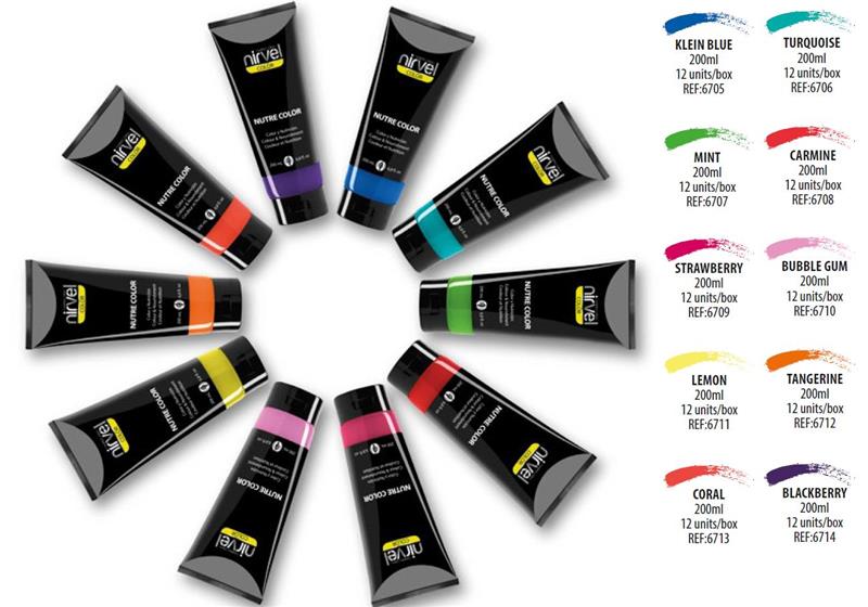 Nirvel Nutre Color tartós hajszínező krém világos NEON színek 200ml
