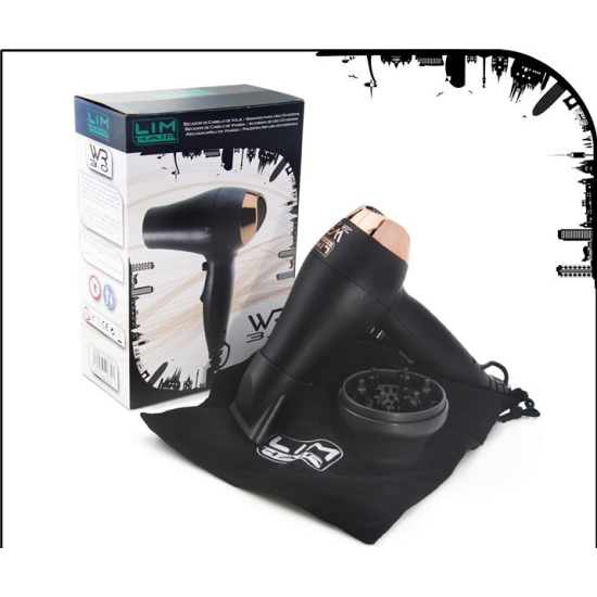 .Professzionális MINI utazó hajszárító LIM-HAIR WR3.0 Fekete - Rózsa arany 1200W .Professzionális MINI utazó hajszárító LIM-HAIR WR3.0 Fekete - Rózsa arany 1200W