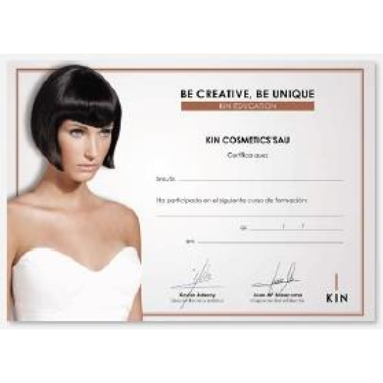 KIN Cosmetics Diploma a Márka Professzionális Szintű Felhasználóinak KIN Cosmetics Diploma a Márka Professzionális Szintű Felhasználóinak