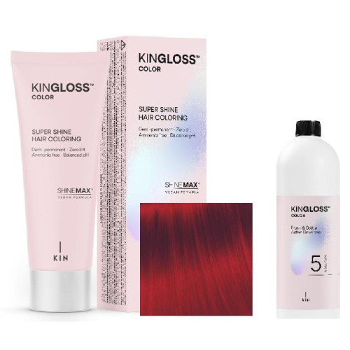 Kingloss Color Ammóniamentes VEGÁN hajszínező szett - 06.66 - Intenzív Piros
