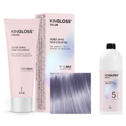 Kingloss Color Ammóniamentes VEGÁN hajszínező szett - 09.2 - Irizáló hamvas világos szürke