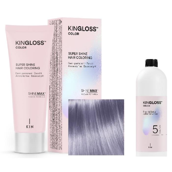 Kingloss Color Ammóniamentes VEGÁN hajszínező szett - 09.2 - Irizáló hamvas világos szürke Kingloss Color Ammóniamentes VEGÁN hajszínező szett - 09.2 - Irizáló hamvas világos szürke