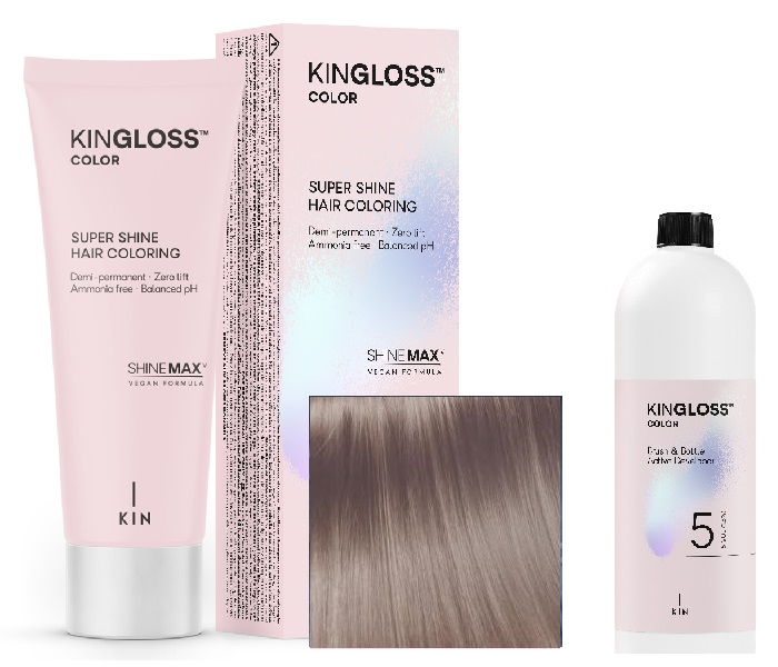Kingloss Color Ammóniamentes VEGÁN hajszínező szett oxival - 09.12 Világos szürke