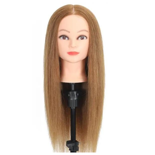 .Fodrász babafej 55cm világos barna kevert hajjal TCS-55