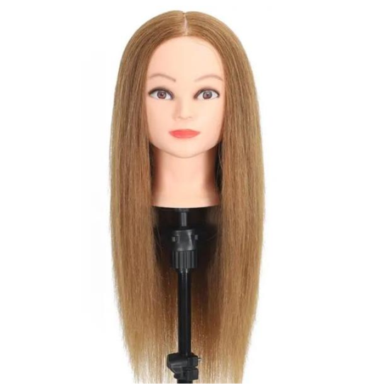 .Fodrász babafej 55cm világos barna kevert hajjal TCS-55