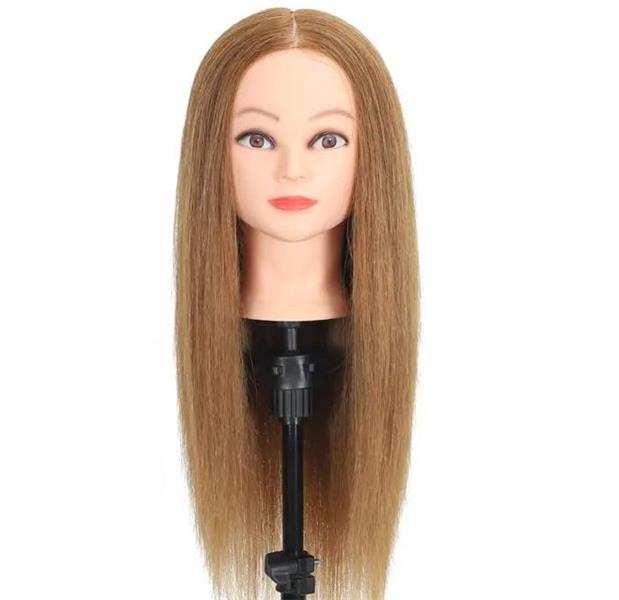 Fodrász babafej 55cm világos barna kevert hajjal TCS-55