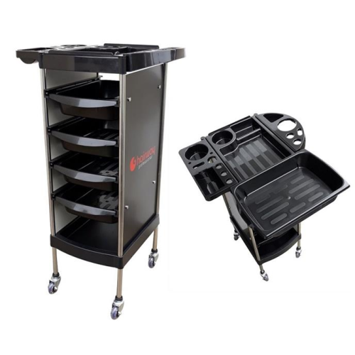 Fodrász eszközkocsi nagyméretű erős csendes kerekekkel Oskar Hairway60111