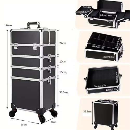 Nagyméretű Fodrász - Kozmetikus táska - bőrönd - koffer fekete TCS-785-80