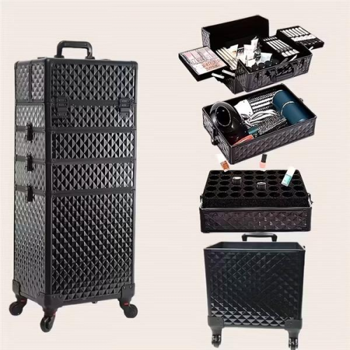 Nagyméretű Fodrász - Kozmetikus táska - bőrönd - koffer fekete TCS-790