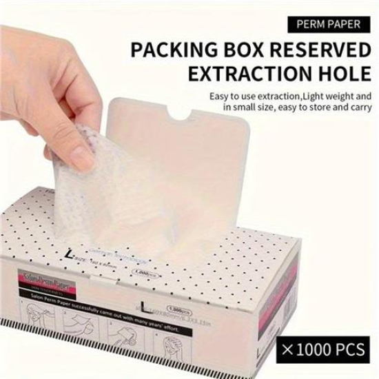 Wanamei Spiccpapír - Dauer papírok - Spitzen papír - daueroláshoz 1000db 75×50mm fodrászkellék Wanamei Spiccpapír - Dauer papírok - Spitzen papír - daueroláshoz 1000db 75×50mm fodrászkellék