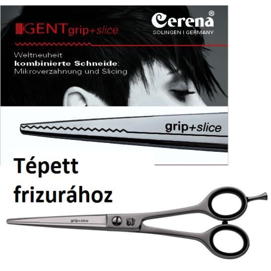 Grip+Silc Cerena Solingen Kombinált élű hajvágó olló tépett hatáshoz 6.5
